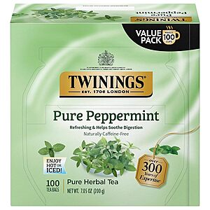 Select Amazon Accts: 100-Ct Twinings Pure Herbal Tea Bags (Pure Peppermint) $7.10 w/ S&S