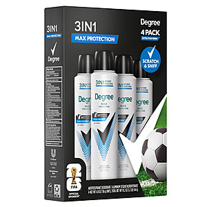 Select Costco Locations: 4-Pk 4.8oz. Men's Degree Max Fresh Dry Deodorant Spray $4 (Pricing/Availability Will Vary)