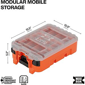 Klein Tools MODbox Half-Width Tall Stackable Component Storage Box