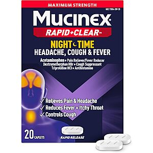 Mucinex Rapid+Clear Nighttime Cold & Flu Medicine