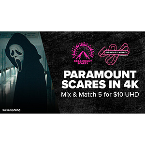 Paramount Scares Digital Sale (various): HDX Films 10 for $13 or 4K Films 5 for