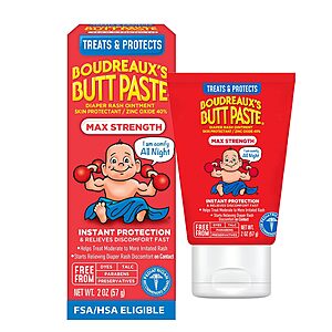 Select Amazon Accts: 2oz. Boudreaux’s Butt Paste Diaper Rash Ointment Cream $2.70 w/ S&S