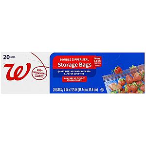 Walgreens Storage Bags (various bags/sizes) 3 for $2.80 + Free Pickup on Orders