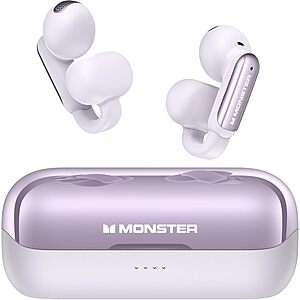 Monster AC601 Wireless Open ENC Earbuds w/ Comfort Clip-On (Purple) $20