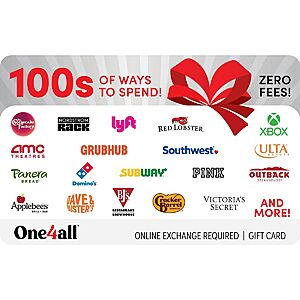 $100 One4All Swap eGift Card (various merchants) + $10 Target eGift Promo Card