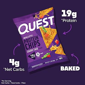 Select Amazon Accts: 12-Ct Quest Nutrition Tortilla Protein Chips (Loaded Taco) 2 for $30.50 w/ S&S + Free S&H