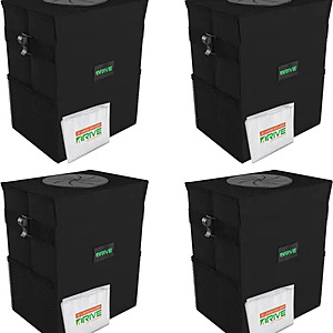 4-Pk Drive Auto Collapsible Car Trash Can w/ Adjustable Straps & 80x Trash Bags $10 + Free S&H