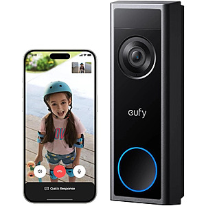 Refurb: eufy C31 2K FHD Security Video Doorbell Intercom Camera (Black) $44 + Free S&H