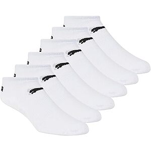 6-Pk Women's PUMA Low-Cut Logo Runner Socks (White/Black)