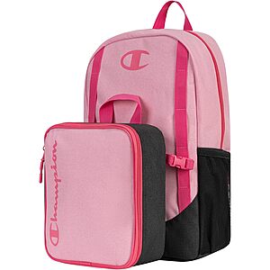 2-Pc 17" Champion Kids' Backpack w/ Detachable Lunch Box Set (Pink or Tie-Dye) $16 