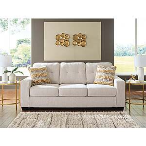 Ashley Contemporary Storrow Sofa w/ Accent Pillows (Iron or Stone)