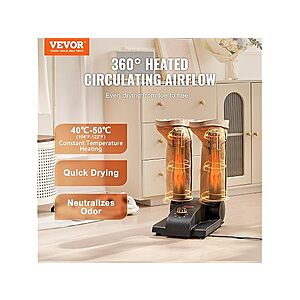 Vevor 2-Tube 180 Foldable Portable Shoe/Boot Dryer w/ 3-Hour Timer $20 + Free S&H w/ Amazon Prime