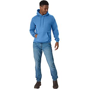 Men's Hanes EcoSmart Cotton Fleece Hooded Sweatshirt (Denim Blue)