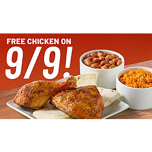 El Pollo Loco Restaurant Offer: 2-Pc El Pollo Loco Fire-Grilled Leg & Thigh Meal Free w/ Drink Purchase (Valid 9/9 Only)