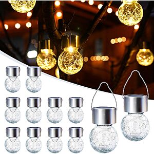 Prime Members: 12-Pc Gigalumi Hanging Solar Lantern Lights (various colors) $15 + Free S&H