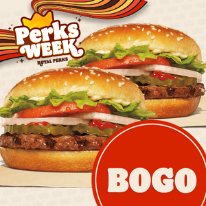Burger King: Royal Perks Week Offers: Whopper Jr., Chicken Sandwich & More Free w/ Eligible Purchase (Valid Daily thru 9/20)