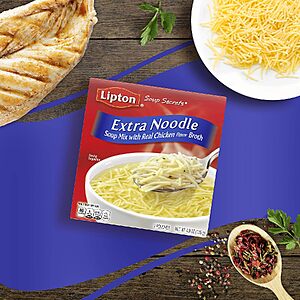 Select Amazon Accts: 12-Ct 4.9oz. Lipton Instant Soup Mix (Chicken Extra Noodle) .20 w/ S&S