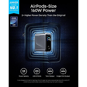 Refurb: Anker Prime 3-Port GaN 160W Max Charger w/ Smart Touch