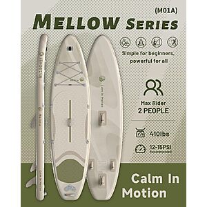 iTaoStar 11'x33' Mellow-Calm Inflatable Paddle Board w/ Paddle, Pump & Backpack $80 + Free S&H