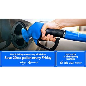 Prime Members w/ Earnify: Gas/Fuel Savings Offer: BP, am/pm or Amoco Locations $0.20 Off/Gallon (Every Friday thru 1/29/2027)
