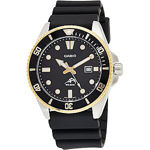 Casio MDV-106 44mm Diver-Inspired Sports Analog Watch w/ Black Resin Band (Gold) $57 + Free S&H