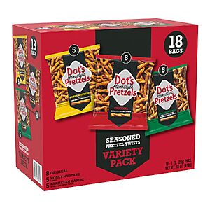 18-Ct 1oz. Dot's Homestyle Seasoned Pretzel Twists Bag (variety pack) $7.50 w/ S&S