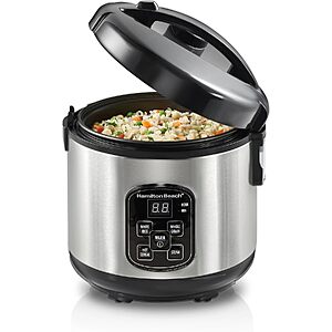 Prime Members: Hamilton Beach 8-Cup Digital Programmable Rice Cooker/Steamer $30.40 + Free S&H