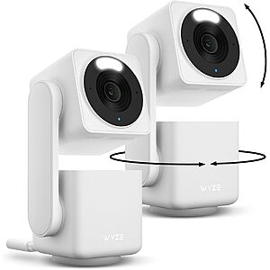 2-Pk Wyze Cam Pan v4 4K 360° Pan/Tilt Smart Home Security Camera System $70 + Free S&H