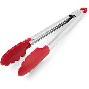 KitchenAid 12" Silicone Stainless Steel Tongs (Red) $10 