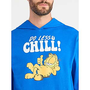 Men's Garfield Long Sleeve Graphic Pullover Hoodie (Royal Blue) $7.45 + Free S&H on $35+