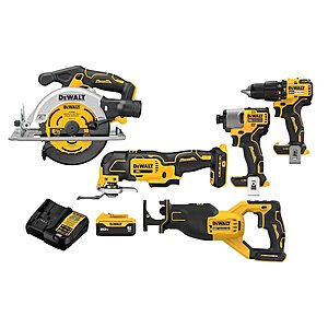 DeWALT 20V Max 5-Tool Brushless Power Tool Combo Kit w/ Batteries/Charger