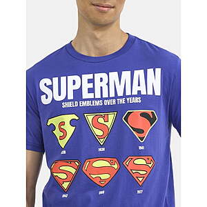 Men's Superman Super Shield Emblem Logos Graphic T-Shirt (Royal) $4.10 + Free S&H on