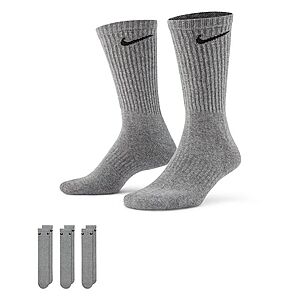 3-Pk Men's Nike Everyday Cushion Crew Training Socks (Grey) $7 + Free Pickup