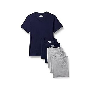 6-Pk Men's Amazon Essentials Slim Fit V-Neck Undershirt in Grey/Navy (L or XL) $7.40 + Free S&H w/ Amazon Prime
