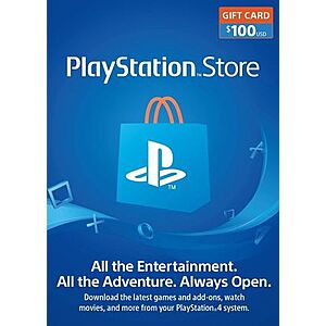 $100 PlayStation Store eGift Card (Email Delivery)
