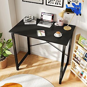 Dumos 32" Modern Home Office Workstation Desk (Black or Black/White)