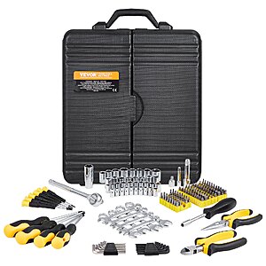 221-Pc Vevor SAE/Metric Mechanic Sockets/Bits Tool Set (1/4" & 3/8") $39.50 + Free S&H