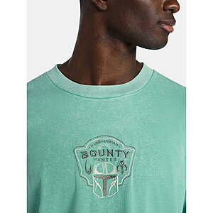Men's Star Wars: The Mandalorian Bounty Hunter Embroidered T-Shirt (Light Green) $6.40 + Free S&H on $35+