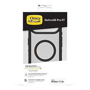 OtterBox Defender Series Pro XT Case for Apple iPhone 17 Air (Black) $12 + Free S&H