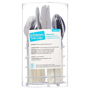 16-Pc Gibson Home Sensations II Flatware Wire Caddy Set $6.20 + Free S&H on