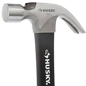 16oz. Husky Fiberglass Claw Hammer w/ Ergonomic Grip $10 + Free S&H