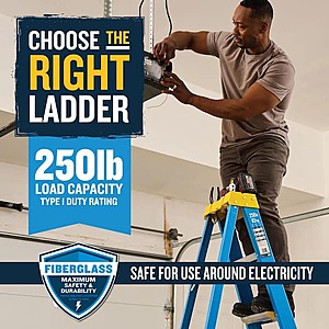 Werner 8' Type I Duty Rated Fiberglass Step Ladder (250 Lbs. Load Capacity) $90 + Free Pickup