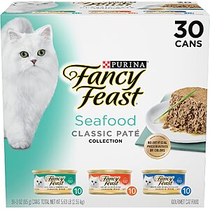 30-Pk 3oz. Purina Fancy Feast Classic Pate Gourmet Cat Food (variety pack) $20 w/ S&S