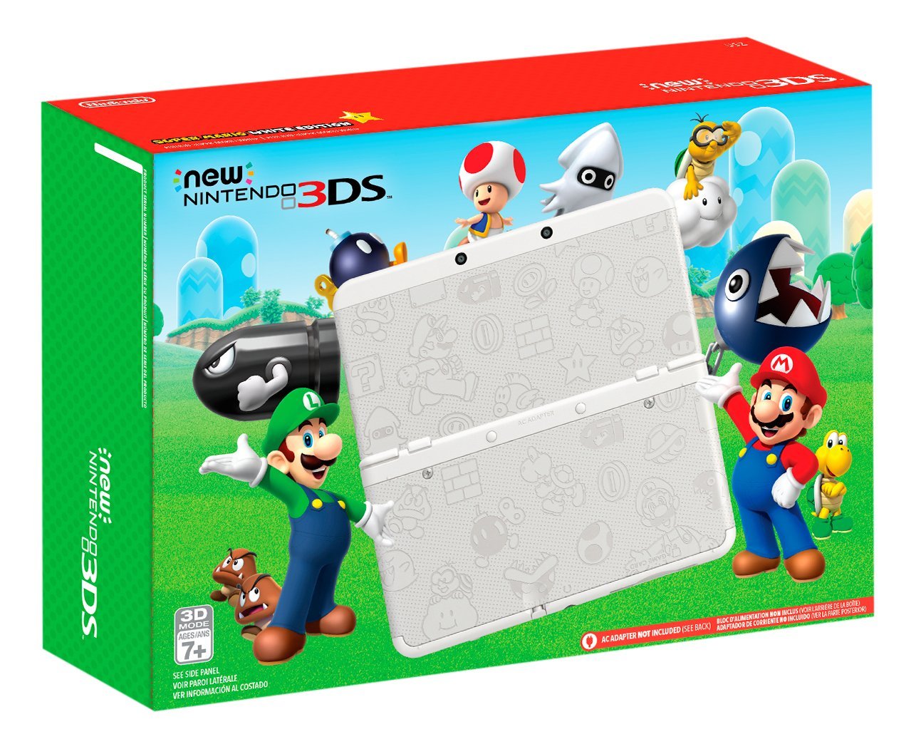 WALMART New Nintendo 3DS Super Mario White/Black Edition 99 IN