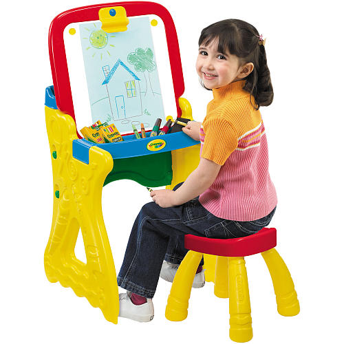 Crayola Play N Fold Art Studio 2 In One Desk Easel Stool