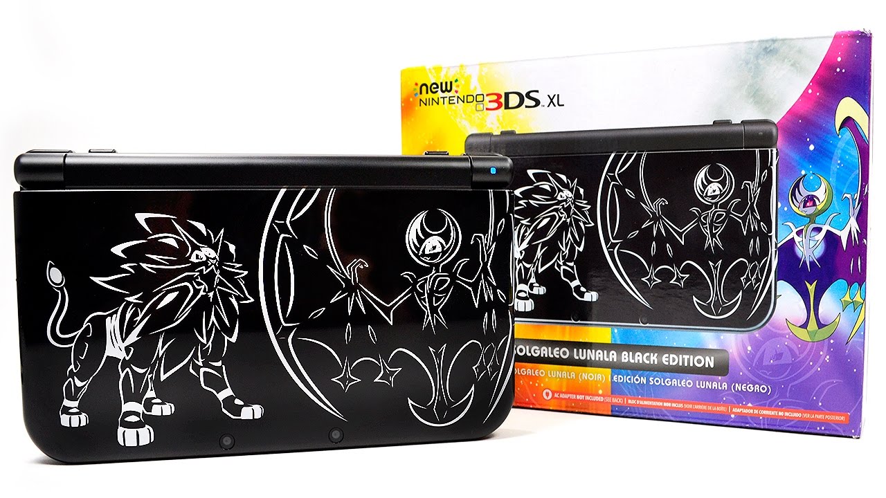 Nintendo New 3DS XL (Refurbished): Pokemon Solgaleo Lunala Black ...