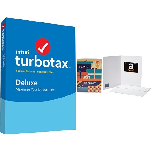 Turbotax 2017 Tax Software Deluxe Fed Efile W 10 Gift