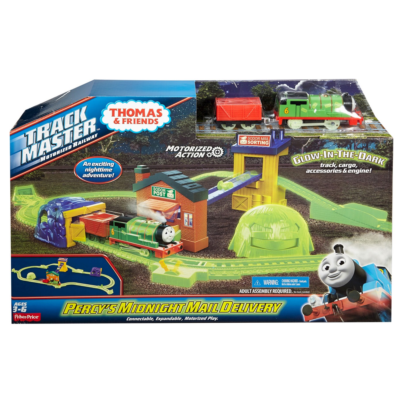 thomas trackmaster glow in the dark set