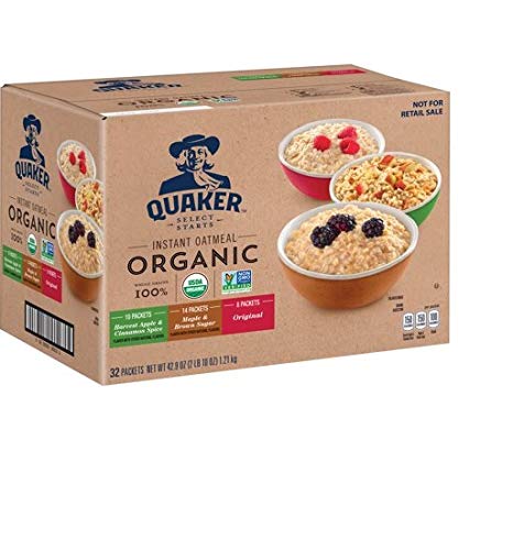 32-Count Quaker Organic Instant Oatmeal (3-Flavor Variety Pack) $8.54 w/ S&S + Free Shipping via Amazon