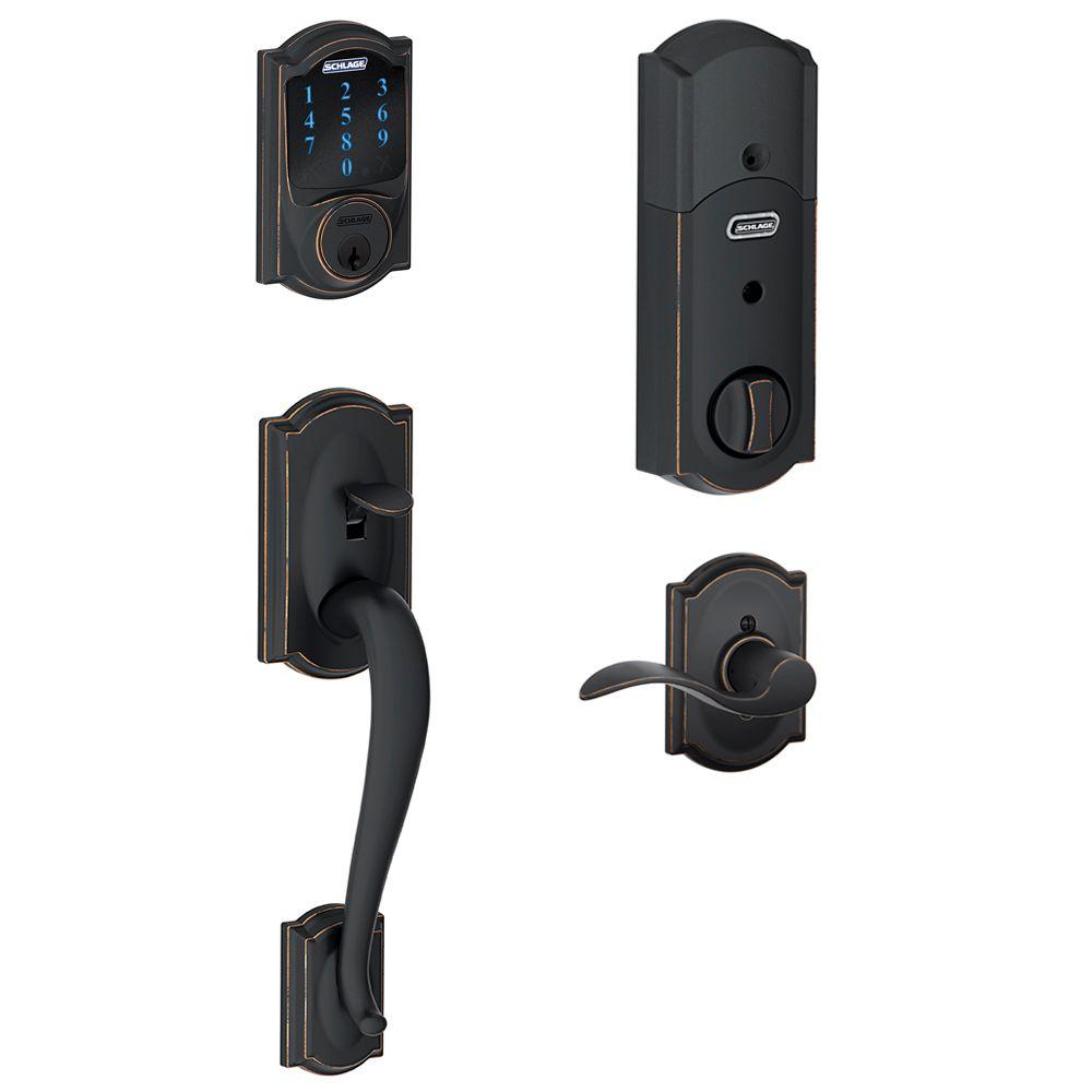 Smart Door Locks Schlage Century Connect Smart Lock W Alarm Accent Handle